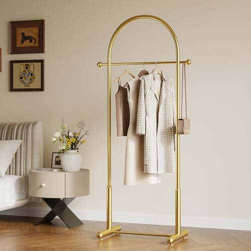Gold Modern Arch Clothing Rack - Freestanding Heavy Duty Garment Holder