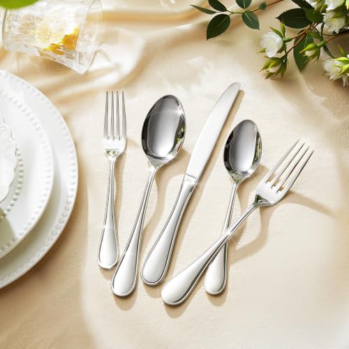 Silver / 40-Piece Stainless Steel Flatware Set for 8 - KINGSTONE
