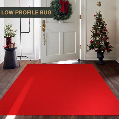4' x 30' Red Heavy-Duty Non-Slip Carpet Runner - Wedding & Event Aisle