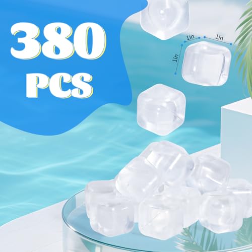 Transparent Square Reusable Ice Cubes - 380 Pack for Drinks & Cold Therapy