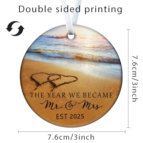 Wedding Gifts Engagement Gifts for Couples 2025 Bridal Shower Gift Mr and Mrs First Christmas Married Ornament 2025 Just Married Gift for Newlywed Couple Bride Her Women Friends(2)