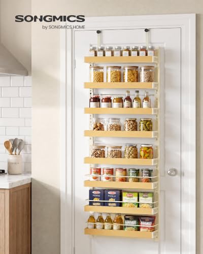 8-Tier Over-the-Door Pantry Organizer with Adjustable Baskets and Anti-Tip Bars