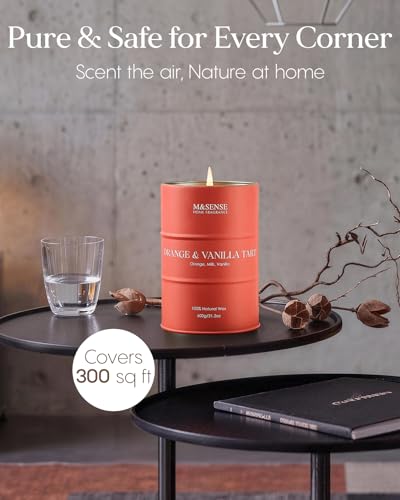 M&SENSE Orange Vanilla Tart Soy Candle 21.2oz - 120H Burn Time, Non-Toxic