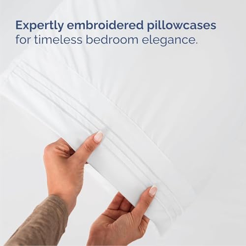 King Size White Microfiber Bed Sheet Set - Breathable & Cooling 4 Piece