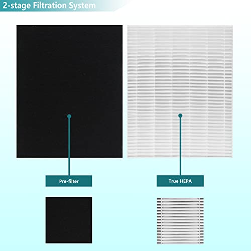 LHARI 2-Pack D480 HEPA Air Filter Compatible with Winix D480 Air Purifier