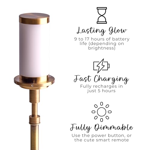 Pooky Primrose BlueSky Rechargeable Cordless Table Lamp - 17H, Modern Design