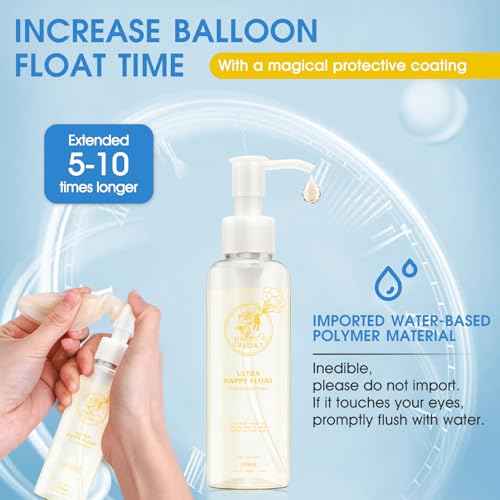 JAOJAO High Float for Balloons with Pump Balloon Treatment High Float for Helium Balloons Makes Helium Latex Balloon Longer For Christmas Party Decoration Supplies Indoor & Outdoor Use, 100ml