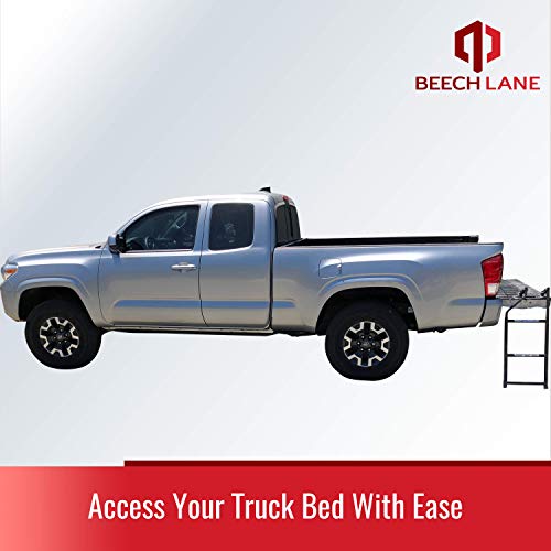 Universal Pickup Truck Tailgate Ladder with Aluminum Step Plates & Rubber Feet