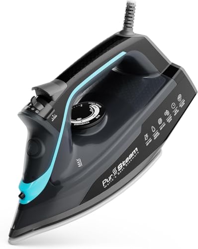 PurSteam SteamBurst+ 2.0 Steam Iron with Ceramic Soleplate & Self-Cleaning