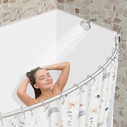 Heavy Duty Curved Shower Curtain Rod - Adjustable Nickel Finish, 42-72 Inch