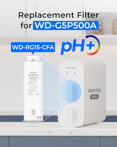 Waterdrop G5P500A-CF Replacement Water Filter for G5P500A RO System