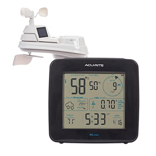 AcuRite Iris Monochrome Weather Station with Wireless Mini Display - Accurate Indoor & Outdoor Data