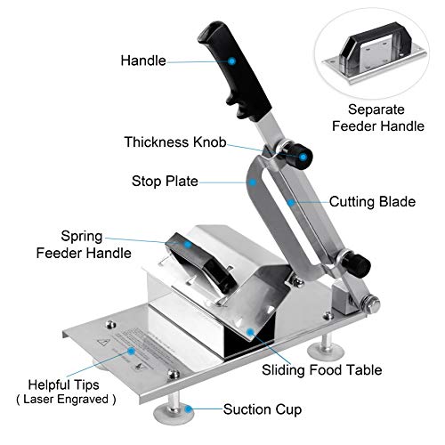 Manual Frozen Meat Slicer Stainless Steel Food Cutter for Beef Chicken Fish
