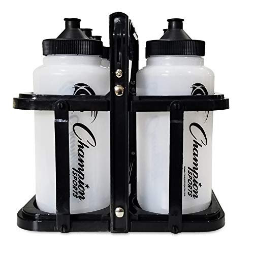 Champion Sports Quart Plastic Water Bottle Set with Collapsible Carrier