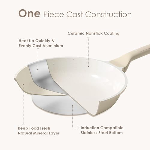SENSARTE Antique White Nonstick Ceramic Cookware Set, 13 Pcs Kitchen Pots & Pans