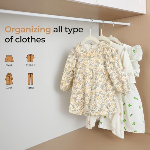 Velvet Baby Clothes Hangers 50 Pack - 11.8 Inch Beige, Space-Saving & Non-Slip