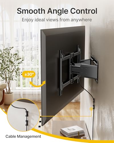 monTEK Ultra Slim Full Motion TV Wall Mount for 37-90 Inch TVs Up to 143 lbs - Variation of 37-90 Inch