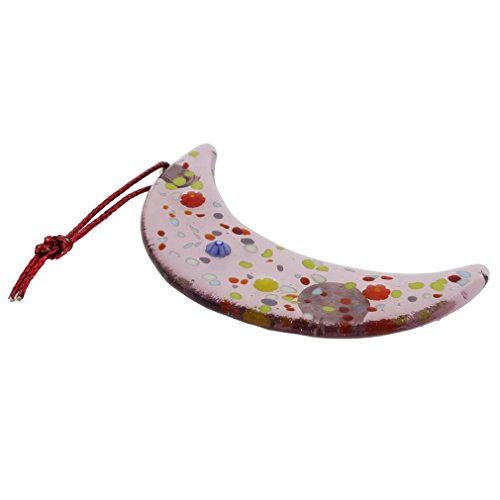 Murano Glass Moon Christmas Ornament - Handmade Italian Purple Decor