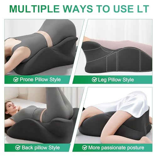 Lock Love Large Memory Foam Ergonomic Wedge Pillow for Couples, 27x17x9 inches