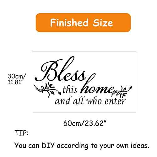 Room Decorations Wall Decals Quotes Stickers,Bless This Home and All Who Enter, Home Decors Inspirational Sticker for Entryway Living Room D?cor Art Letters
