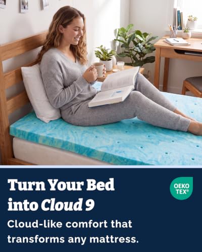 Twin Memory Foam Mattress Topper with Cooling Gel - 2 Inch Comfortable Sleep Pad