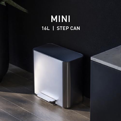 simplehuman Mini Step Can, 16L / 4.3 Gallon Trash Can for Home