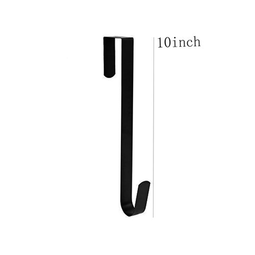 GIRCSS 10" Wreath Hanger for Front Door,Steel Over The Door Hanger Hook,Wreath Door Hanger,Black