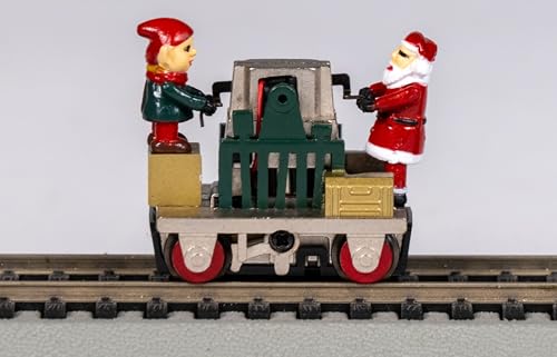 HO Scale Operating Gandy Dancer Christmas Train Car with Santa & Elf Crew