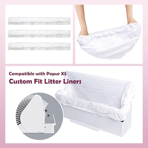 100PCS Trash Bags for Popur X5 Self-Cleaning Cat Litter Box – 7-Day Odor Control