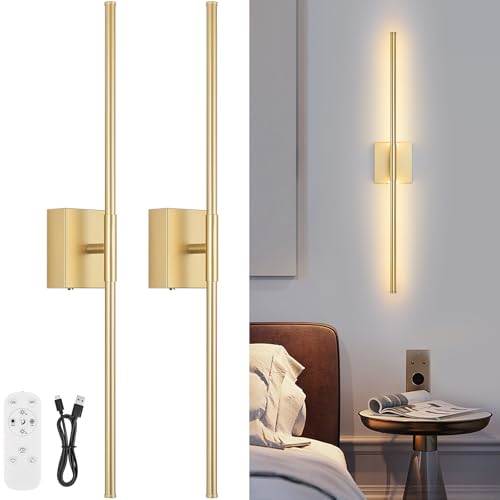 Battery Operated Wall Sconce Set of Two with Remote Control,