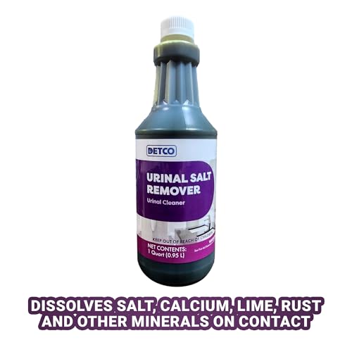 Urinal Salt Remover Concentrate 32 Fl Oz - Safe on Pipes, Odor & Rust Removal