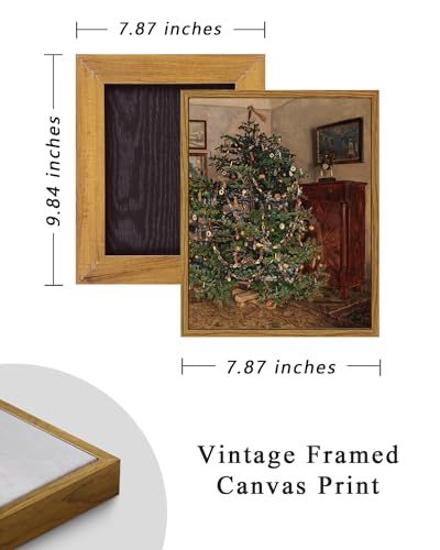 ARPEOTCY Vintage Framed Wall Art, 8x10in, Antique Winter Christmas
