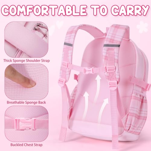Strawberry Girls Backpack Set with Lunch Box & Pencil Case - 9 Pieces