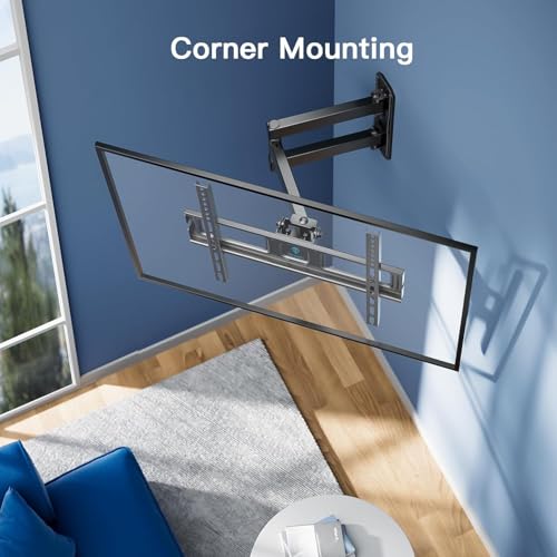 PERLESMITH Corner TV Wall Mount for 26-65 Inch TVs up to 70 lbs - Full Motion Adjustable, Easy Install