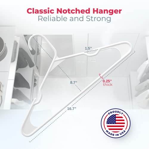 Neaties Black Plastic Hangers 60 Pack – Space-Saving, Notched, Reinforced Edges