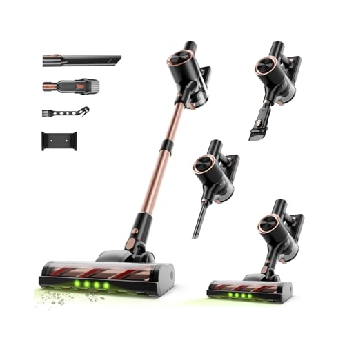 Cordless Stick Vacuum Cleaner with Powerful 45KPA Suction, 45 Min Runtime & Detachable Battery