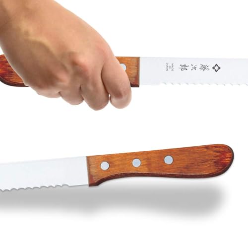 Tojiro Japan Handmade Bread Knife 14.75" Stainless Steel & Wood Handle