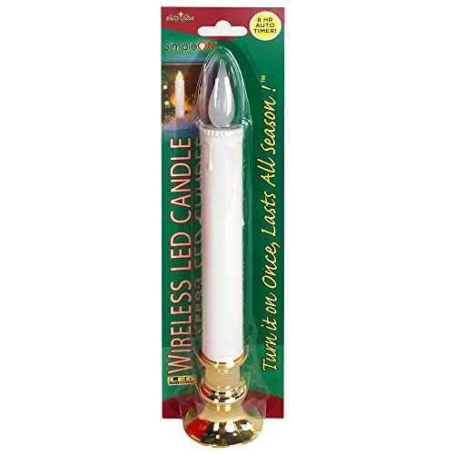 Brite Star Battery Operated 9-inch LED Candles - 1 Count Flickering Flameless Candles with Timer - Perfect for Indoor Window, Outdoor Patio Home D?cor