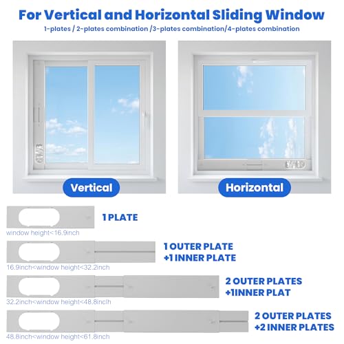 Portable AC Window Vent Kit with Adjustable Seal & Exhaust Hose - Universal Fit