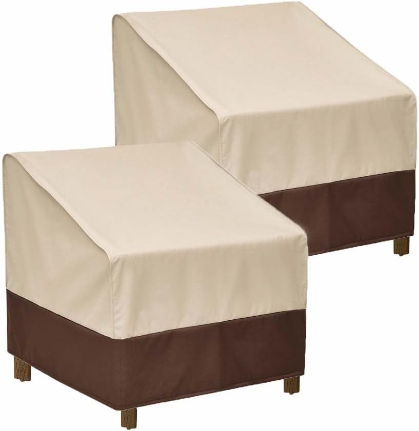 Loriano Patio Chair Covers - Waterproof Heavy-Duty 600D Protection for Large Lounge Chairs (2 Pack)