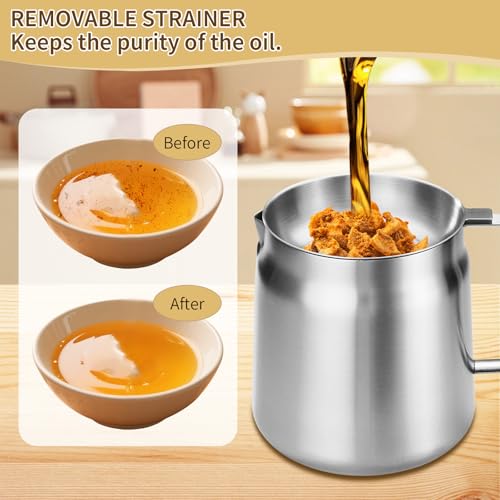 3.7 Quart Stainless Steel Deep Fryer Pot with Basket & Oil Strainer - Dishwasher Safe