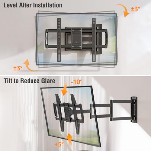 ELIVED 30-Inch Long Arm Full Motion TV Wall Mount for 42-75 Inch Screens, Swivel & Tilt, Corner Compatible