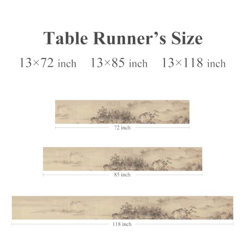 Chinese Table Runner 13x118 Inch Extra Long Cotton Linen Decor