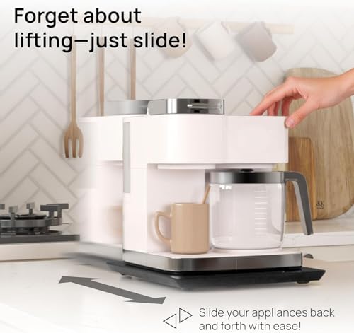 Ibyx Appliance Slider for Coffee Maker - 12x16 Inch Black Sliding Tray