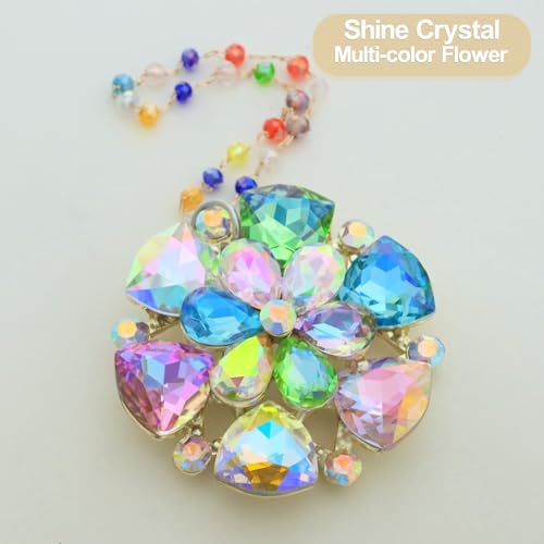 Lumiti Flower Christmas Ornaments - Crystal Glitter Hanging Decorations for Xmas Tree, Gift for Women & Kids (Flower)