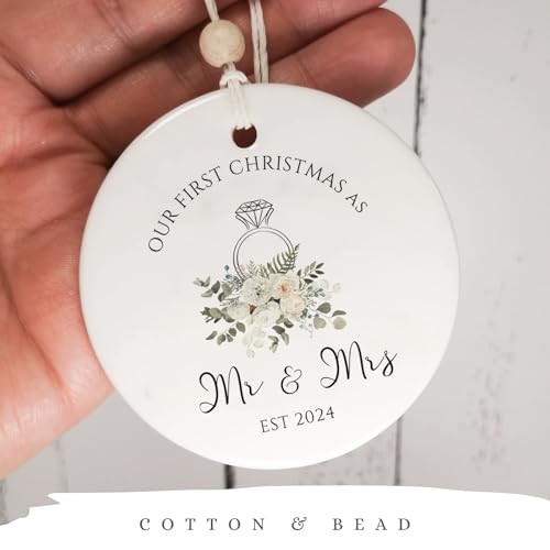 Our First Christmas Just Married Ornament - 2024, Unique Wedding Gift