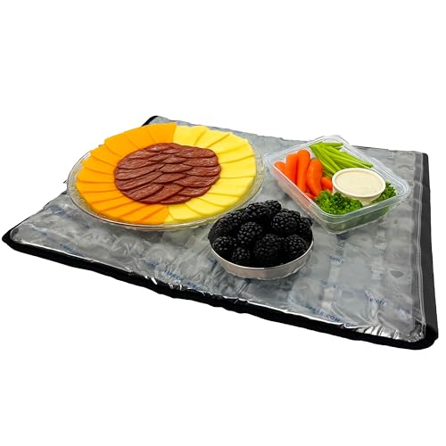 FlexiFreeze Black Party Mat Food Cooling Serving Platter – Buffet & Catering