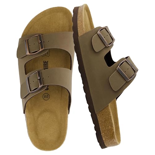 CUSHIONAIRE Lane Cork Slide Women's Sandals - Brown, Comfortable Flip Flops