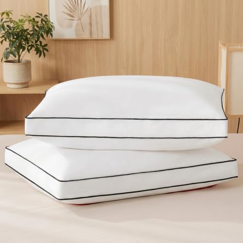 Mosluna White King Size Goose Feather Down Pillow Set of 2 Luxury Hotel Collection