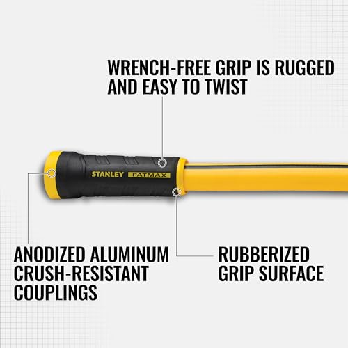 50 Feet Garden Hose - Heavy Duty, AntiKink, Lightweight Water Hose - Yellow